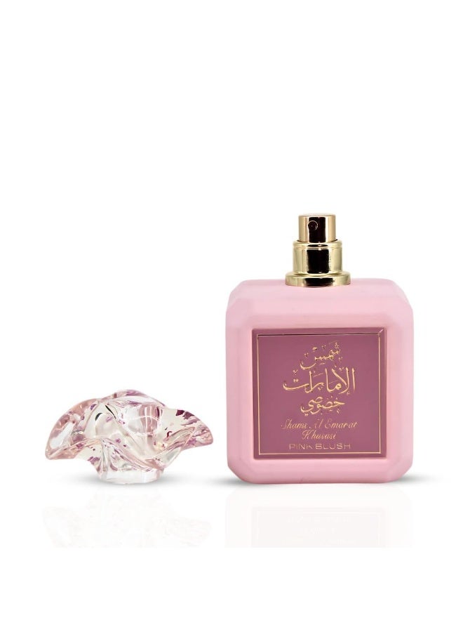 ارض الزعفران Pink Blush Shams Al Emarat Khususi, Marshmallow Blush Parfum For Women, Eau de Parfum - 100 مل (3.4 أوقية) عطر عربي رومانسي وحلو - رائحة ساحرة ملفوفة في زجاجة وردية - Image 5