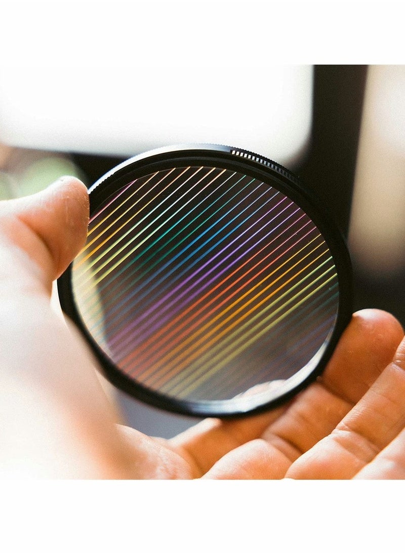 77MM Camera Len Filter, Special Film Effect Camera Len Filter Accessories, Camera Rainbow Glare Film Polarizer, Widescreen Film Polarizer Len Filter, for Professional Photography Lens (Rainbow Glare)  - Image 5