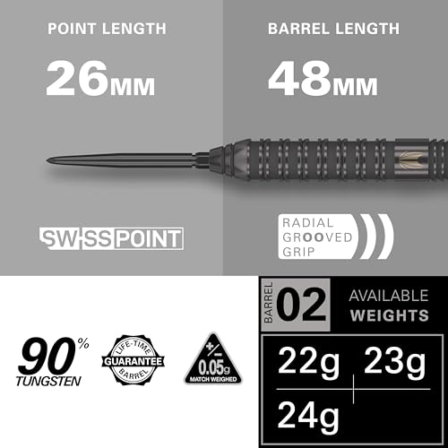 Target Darts Bolide Void 02 22G 90% Tungsten Swiss Point Steel Tip Darts Set - Image 2