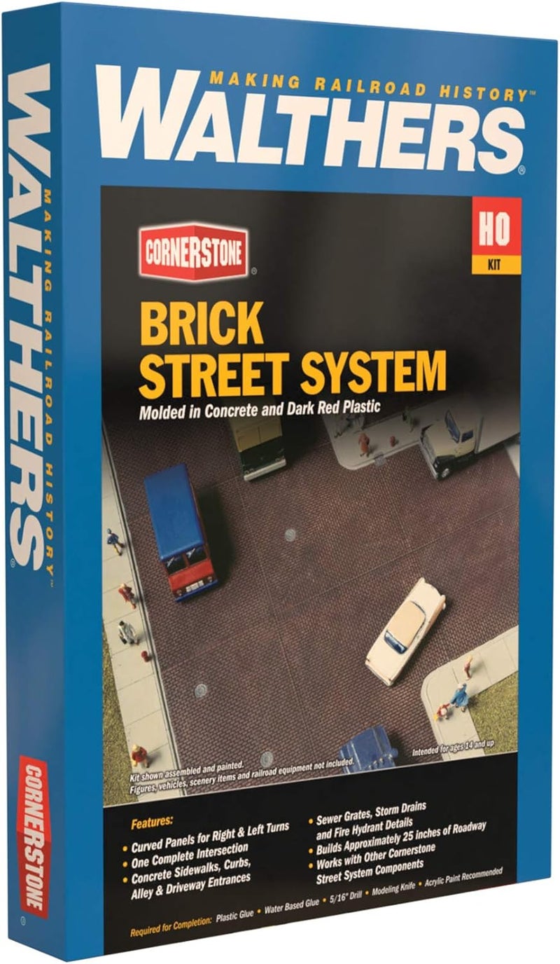Cornerstone Walthers HO Scale Full Set Brick Street System Model Kit - Image 3