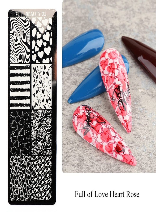 SILPECWEE 6Pcs Nail Stamp Plates Heart Natural Flower Ocean Design Nail Stamping Templates Manicure Salon&DIY Accessories - Image 2