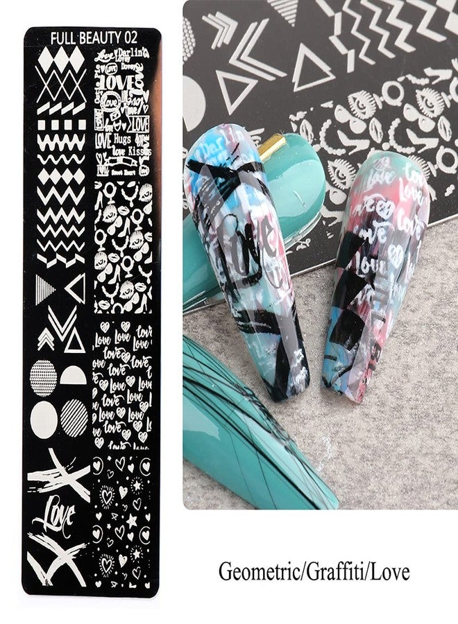 SILPECWEE 6Pcs Nail Stamp Plates Heart Natural Flower Ocean Design Nail Stamping Templates Manicure Salon&DIY Accessories - Image 3