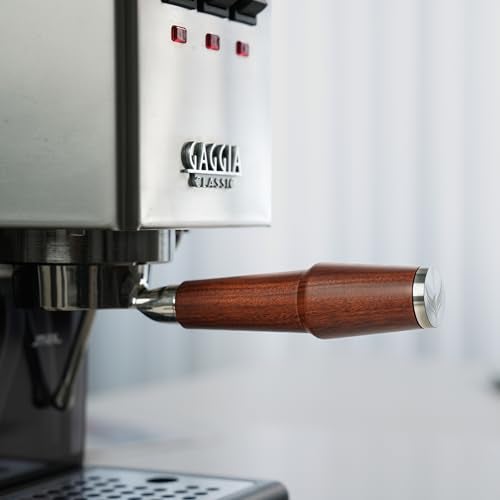 KNODOS 58mm Bottomless Portafilter For Gaggia Classic Pro, E24, GT and Evo Models Rosewood Handle Naked Porta Filter 58 mm & 18-21 Gram Filter Basket Included - Image 3