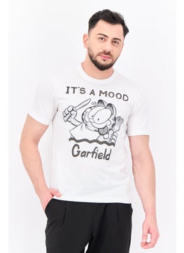Men Crew Neck Short Sleeve Graphic T Shirt, White