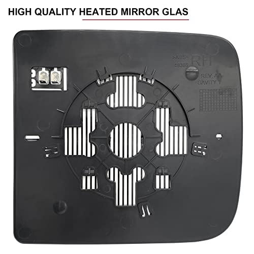 SKARUMMER Passenger Right Side Tow Mirror Glass Replacement for 2009-2020 Dodge Ram 1500 2500 3500 4500 5500 Towing Mirrors - Side View Heated Convex Mirror Glass with Rear Holder, Replace 68067726AA - Image 2