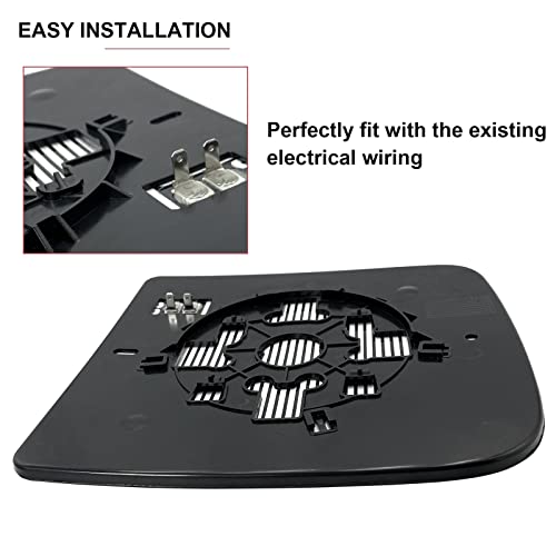 SKARUMMER Passenger Right Side Tow Mirror Glass Replacement for 2009-2020 Dodge Ram 1500 2500 3500 4500 5500 Towing Mirrors - Side View Heated Convex Mirror Glass with Rear Holder, Replace 68067726AA - Image 4