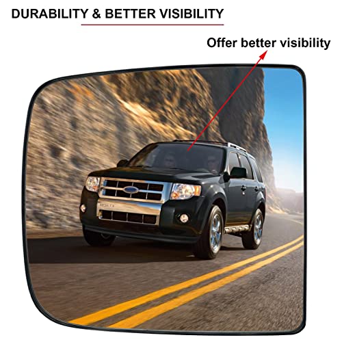 SKARUMMER Passenger Right Side Tow Mirror Glass Replacement for 2009-2020 Dodge Ram 1500 2500 3500 4500 5500 Towing Mirrors - Side View Heated Convex Mirror Glass with Rear Holder, Replace 68067726AA - Image 3