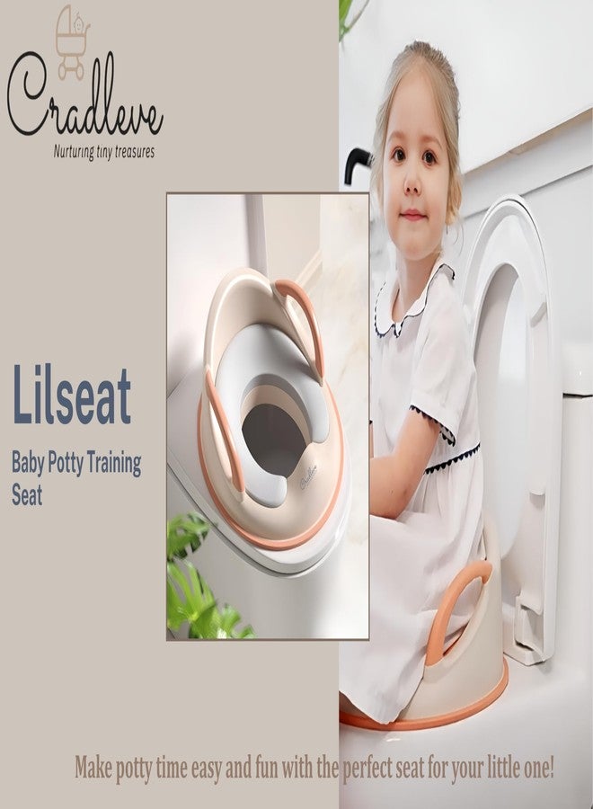 مقعد تدريب الأطفال على استخدام النونية من CRADLEVE Lilseat بمقابض - يناسب المراحيض الغربية المستديرة والبيضاوية، تصميم مريح | متين | فاخر | مانع للانزلاق للأطفال الرضع (من 0 إلى 8 سنوات) (أبيض) - Image 3