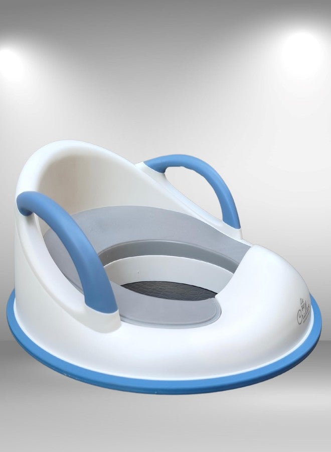 مقعد تدريب الأطفال على استخدام النونية من CRADLEVE Lilseat بمقابض - يناسب المراحيض الغربية المستديرة والبيضاوية، تصميم مريح | متين | فاخر | مانع للانزلاق للأطفال الرضع (من 0 إلى 8 سنوات) (أبيض) - Image 2