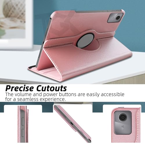 TGK 360 Rotatable Smart Flip Case Cover for Lenovo Tab M11 11 inch TB330FU TB330XU (Rose Gold) - Image 3