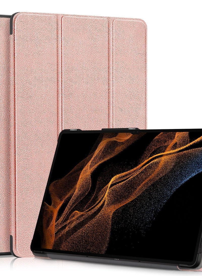 Excefore Ultra Slim Tri-Fold Smart Tablet Case for Samsung Galaxy Tab S9 Ultra 14.6 Inch 2023 (SM-X910/X916B/X918U), Hard PC Back Shell Folio Case Cover with Auto Sleep Function  - Image 1