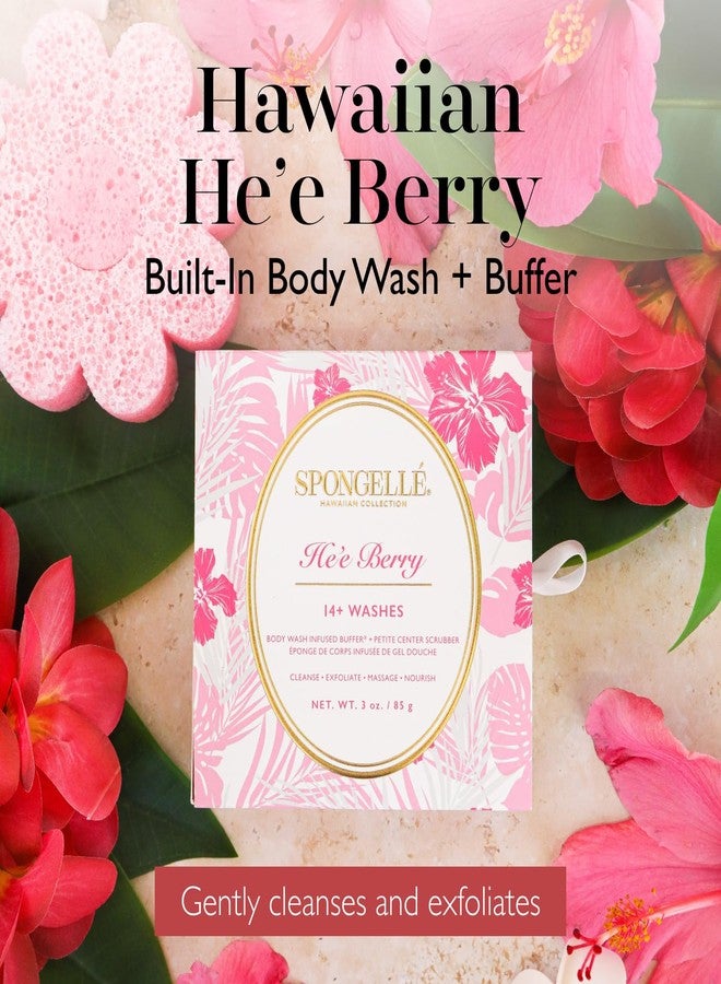 Spongellé He'e Berry Hawaiian Buffer | Body Wash Infused Sponge with Awapuhi & Kukui Nut Oil | Exfoliates & Hydrates | 14+ Uses - Image 2