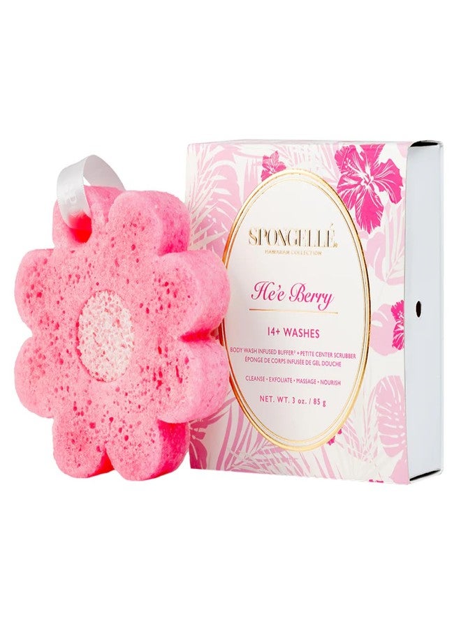 Spongellé He'e Berry Hawaiian Buffer | Body Wash Infused Sponge with Awapuhi & Kukui Nut Oil | Exfoliates & Hydrates | 14+ Uses - Image 1
