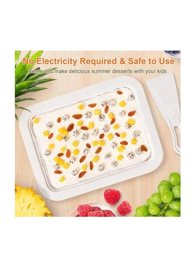 BM SATELLITE Instant Ice Cream Roll Maker – Cold Plate with 2 Spatulas for DIY Rolled Ice Cream, Frozen Yogurt, or Gelato – Easy-to-Use Pan for Homemade Cold Desserts - Image 1