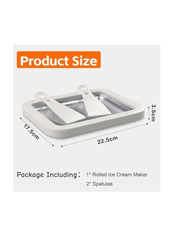 BM SATELLITE Instant Ice Cream Roll Maker – Cold Plate with 2 Spatulas for DIY Rolled Ice Cream, Frozen Yogurt, or Gelato – Easy-to-Use Pan for Homemade Cold Desserts - Image 5
