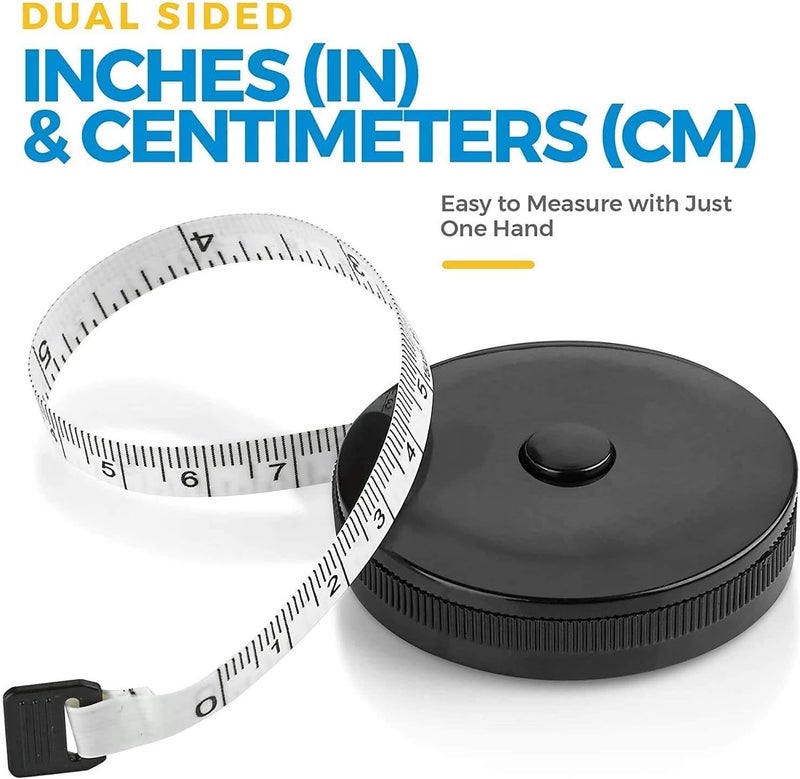MEDca Tape Measure for Body Measuring Tape - (Pack of 4) Dual Sided Inch and CM, Portable, Retractable Soft Ruler Tool for Measurements Body Fat, Fitness Sewing and Accurate Body Fat Calculator - Image 3