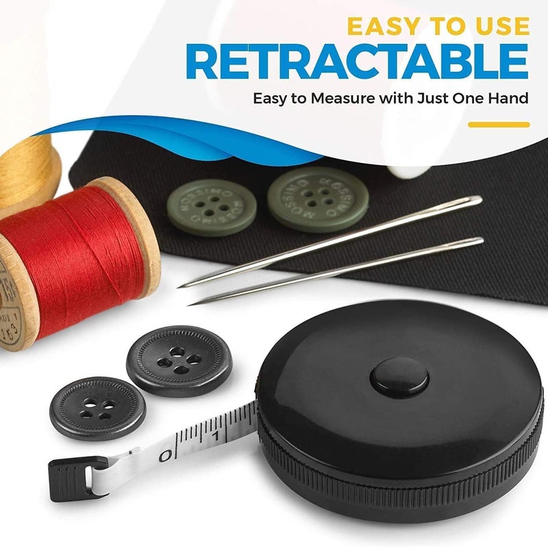 MEDca Tape Measure for Body Measuring Tape - (Pack of 4) Dual Sided Inch and CM, Portable, Retractable Soft Ruler Tool for Measurements Body Fat, Fitness Sewing and Accurate Body Fat Calculator - Image 4