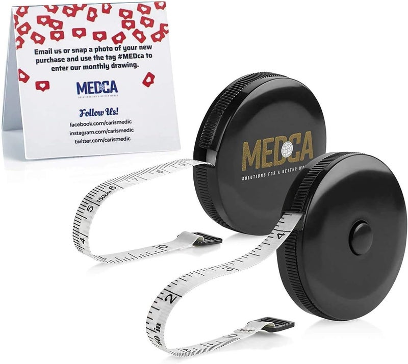 MEDca Tape Measure for Body Measuring Tape - (Pack of 4) Dual Sided Inch and CM, Portable, Retractable Soft Ruler Tool for Measurements Body Fat, Fitness Sewing and Accurate Body Fat Calculator - Image 2