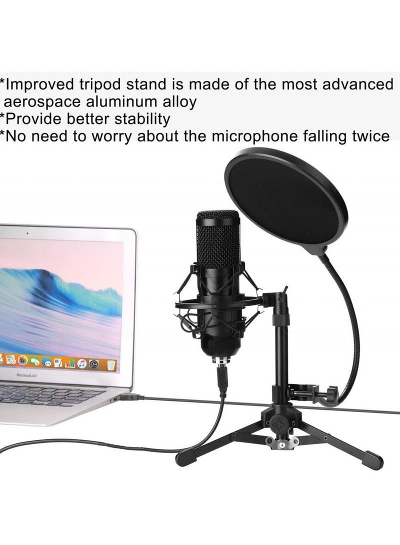 USB Microphone Kit PC Podcast USB Cardioid Condenser Bundle For Computer Recording Studio Broadcasting Gaming Streaming Youtube Karaoke TikTok Skype Plug & Play  - Image 3