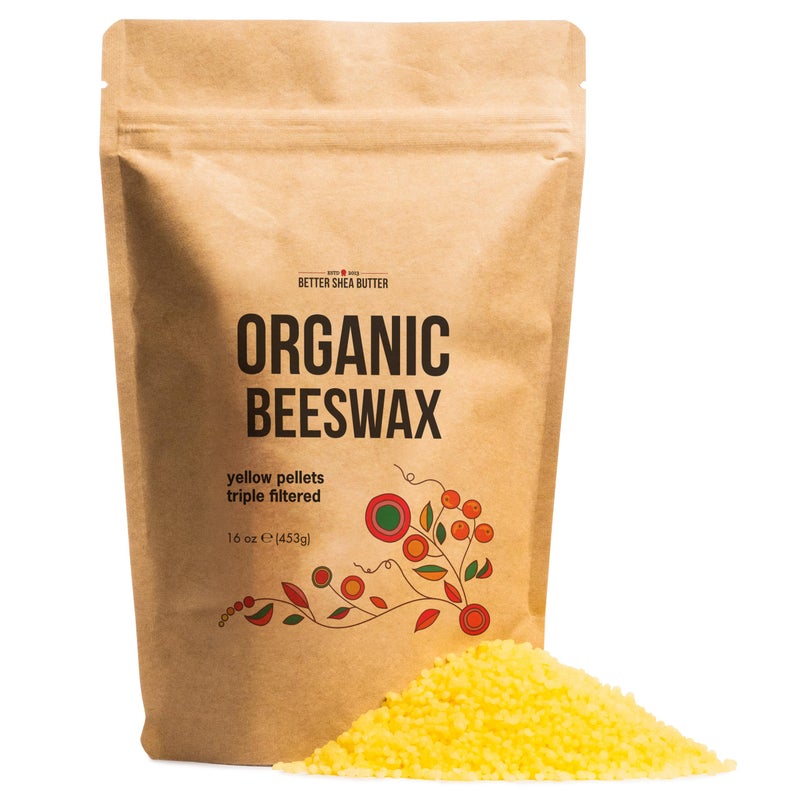 Better Shea Butter Organic Beeswax Pellets | Beeswax for Candle Making, Wax Food Wraps, Furniture Polish, Lip Balm Making | Food Grade, 100% Pure, Yellow Beeswax Pastilles | 1 LB - Image 1