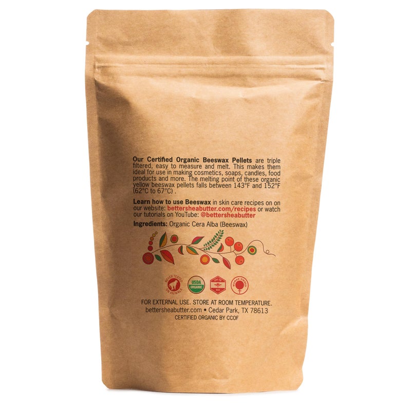 Better Shea Butter Organic Beeswax Pellets | Beeswax for Candle Making, Wax Food Wraps, Furniture Polish, Lip Balm Making | Food Grade, 100% Pure, Yellow Beeswax Pastilles | 1 LB - Image 5