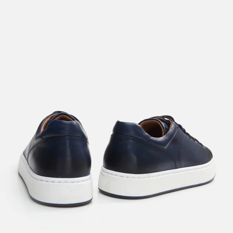 Hotiç 02AYH292340A680 GENUINE Leather Navy Blue Men's Casual Shoes