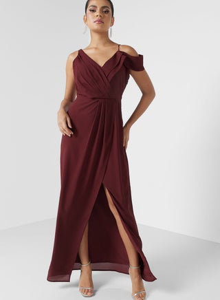 Cold Shoulder Style Dress With Slit - pzsku/ZE0E4446BE18C55F9C182Z/45/_/1698981876/236c4c45-22bd-4ffe-b4fe-8e70a9b4ec75