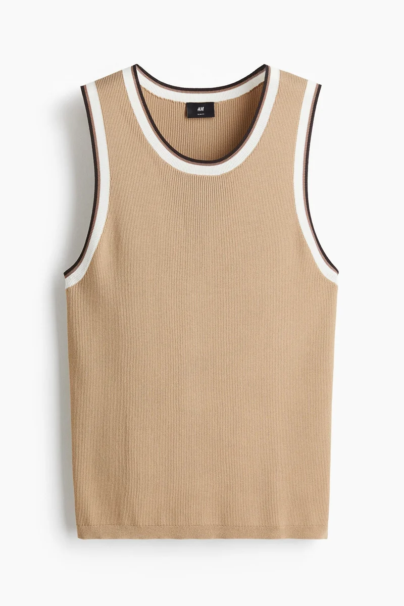 H&M  Slim Fit Ribbed vest top for Men | Best Price UAE