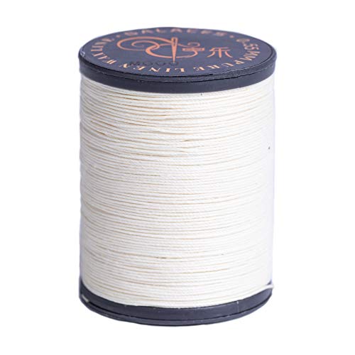 FANDOL 100 Natural Linen Thread Waxed thread for Bookbingding Leather Sewing Beading or Macrame Natural