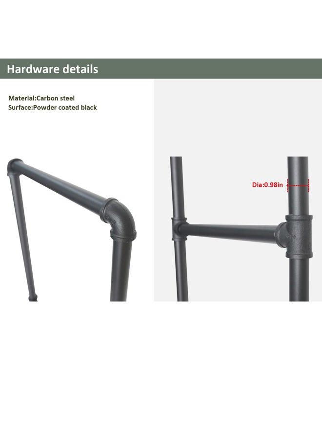 DIYHD 35 1/2" Ceiling Mount Black Pipe Shelf Bracket(No Planks) - Image 4