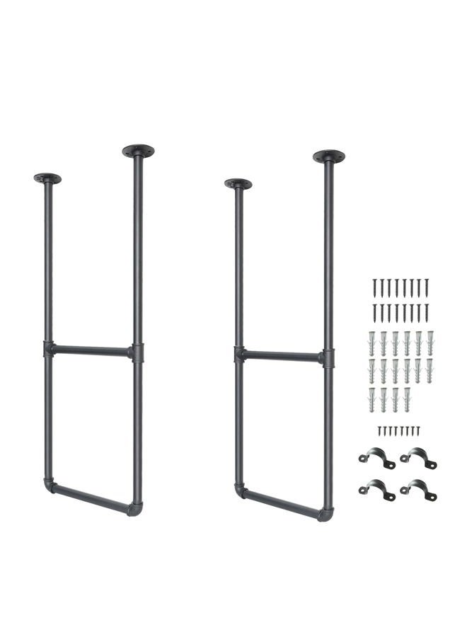 DIYHD 35 1/2" Ceiling Mount Black Pipe Shelf Bracket(No Planks) - Image 1