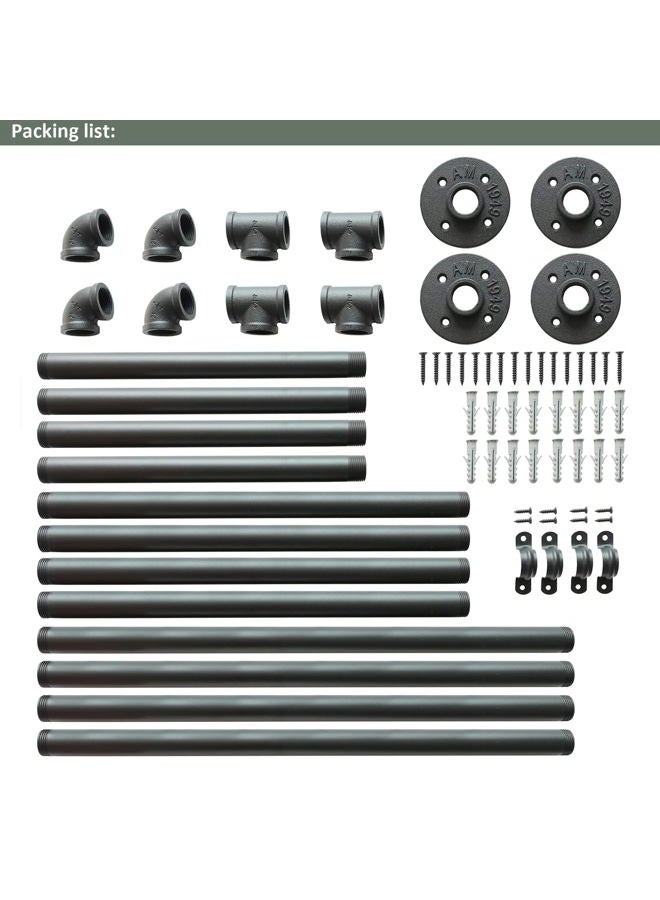 DIYHD 35 1/2" Ceiling Mount Black Pipe Shelf Bracket(No Planks) - Image 3