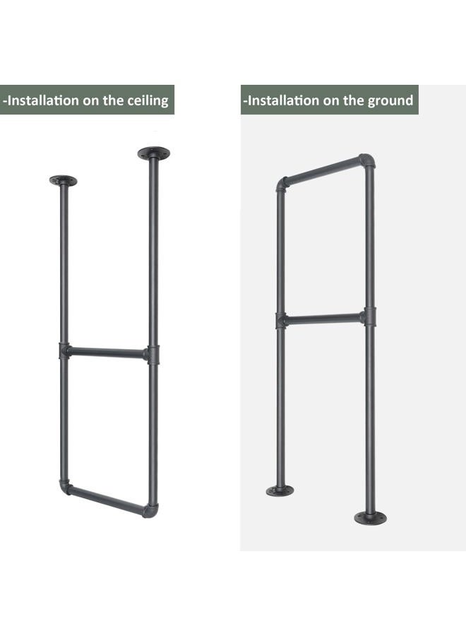 DIYHD 35 1/2" Ceiling Mount Black Pipe Shelf Bracket(No Planks) - Image 5