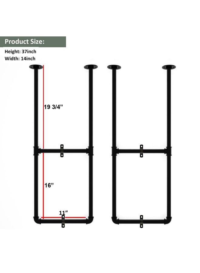 DIYHD 35 1/2" Ceiling Mount Black Pipe Shelf Bracket(No Planks) - Image 2