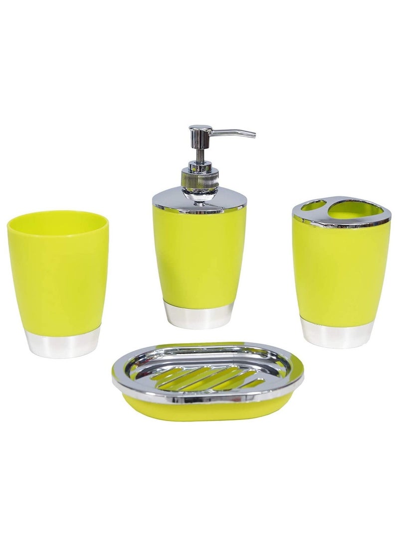Bathlux - 4-Piece Bathroom Accessory Set - Fashion Plastic Green - Image 1