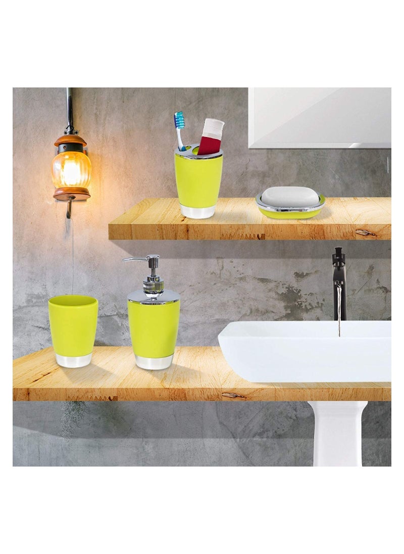 Bathlux - 4-Piece Bathroom Accessory Set - Fashion Plastic Green - Image 1