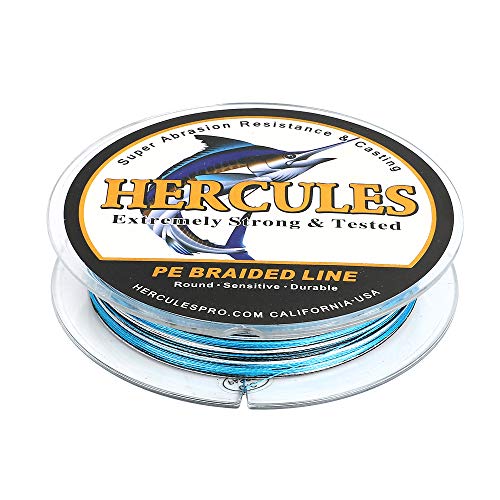 HERCULES Super Strong 500M 547 Yards Braided Fishing Line 20 LB Test for Saltwater Freshwater PE Braid Fish Lines 4 Strands - Blue Camo, 20LB (9.1KG), 0.20MM - Image 4
