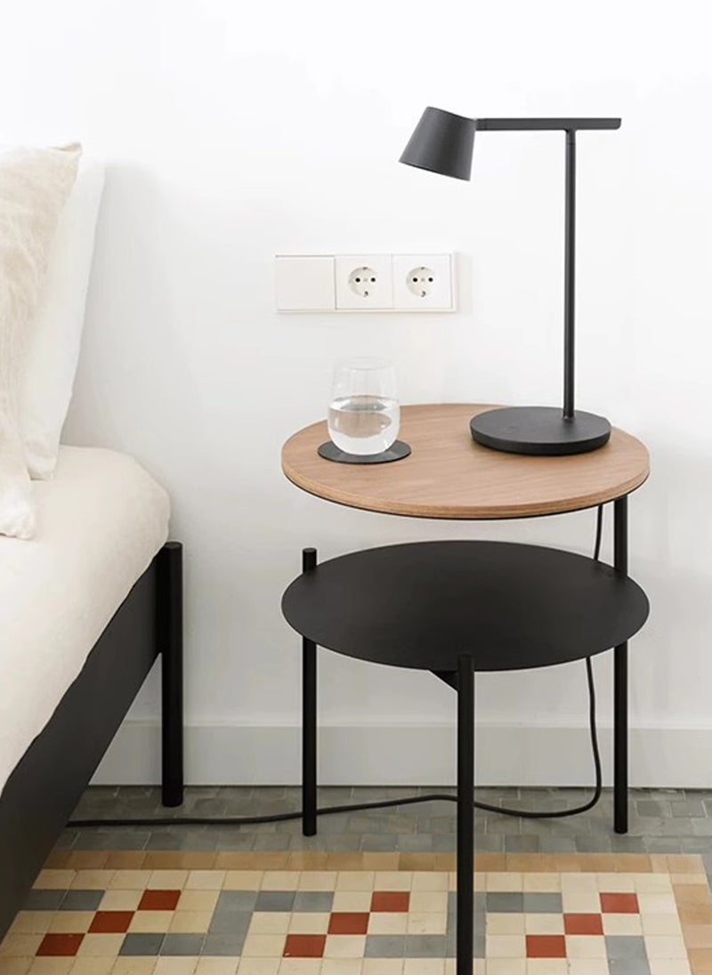 شاربدو طاولة قهوة مزدوجة الطبقات، طاولة جانبية للأريكة، شرفة صغيرة، طاولة قهوة بسيطة، 40*40*52.4 سم - Image 3