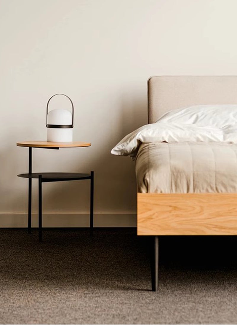 شاربدو طاولة قهوة مزدوجة الطبقات، طاولة جانبية للأريكة، شرفة صغيرة، طاولة قهوة بسيطة، 40*40*52.4 سم - Image 4