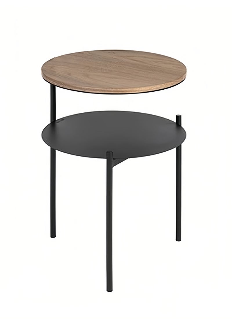 شاربدو طاولة قهوة مزدوجة الطبقات، طاولة جانبية للأريكة، شرفة صغيرة، طاولة قهوة بسيطة، 40*40*52.4 سم - Image 2