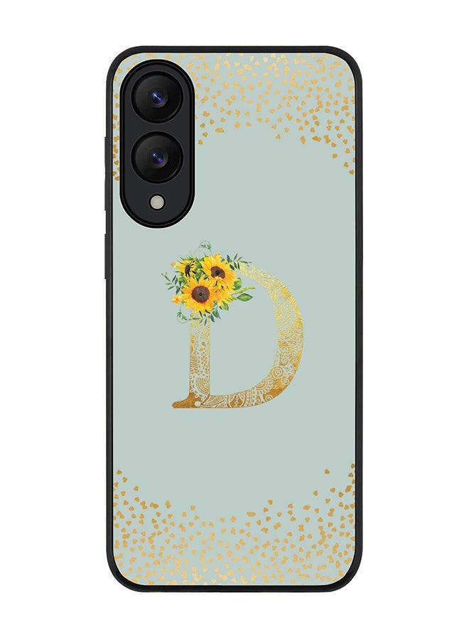 Stylizedd For Samsung Galaxy S25 Edge Case,Slim fit Camera Protection, Shockproof Thin Phone cover  - Custom Floral Monogram - D  (Light Grey ) - Image 1