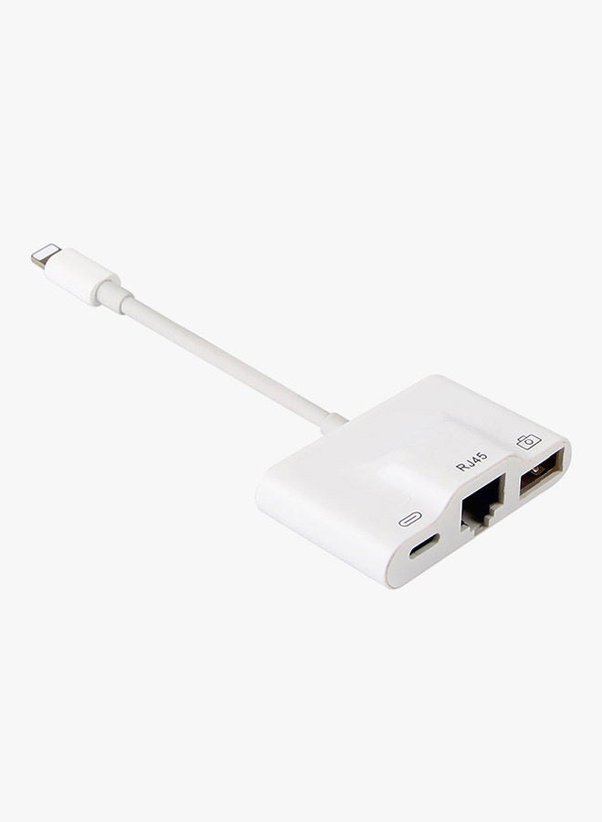 Fast Ethernet Lightning Charging Cable For Apple iPhone X/8/7 White - Image 2