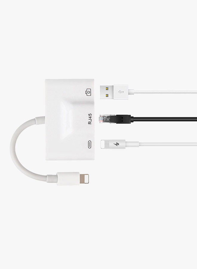 Fast Ethernet Lightning Charging Cable For Apple iPhone X/8/7 White - Image 3