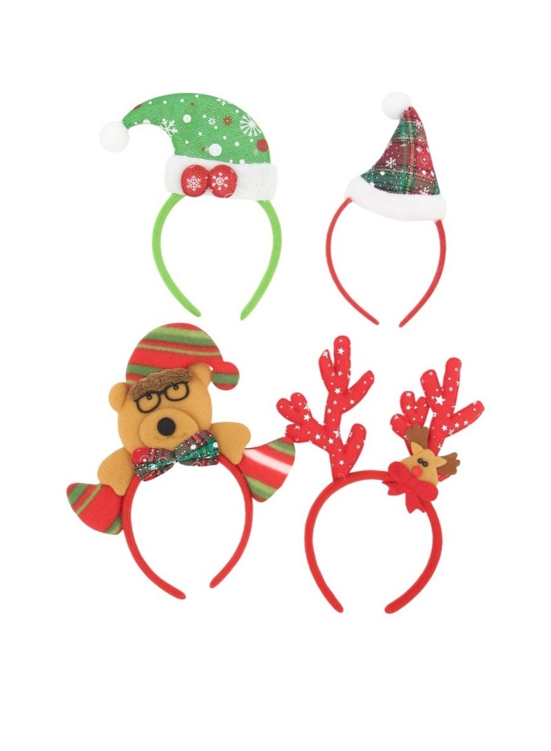 D'Daniela 4 قطع أساور رأس عيد الميلاد للحفلات سانتا لعيد الميلاد - Image 1