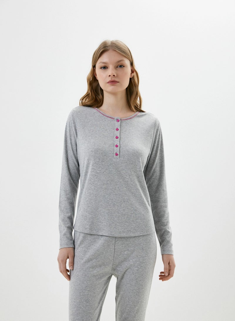 dagi Button Detail Top & Pyjama Set - Image 3