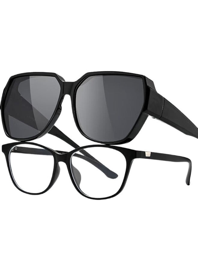 CAXMAN Myopia Glasses Specialized Clip-On Sunglasses For Men And Women, Polarized Sunglasses For Driving, Uv Protection Glasses 3033B01 - Image 2