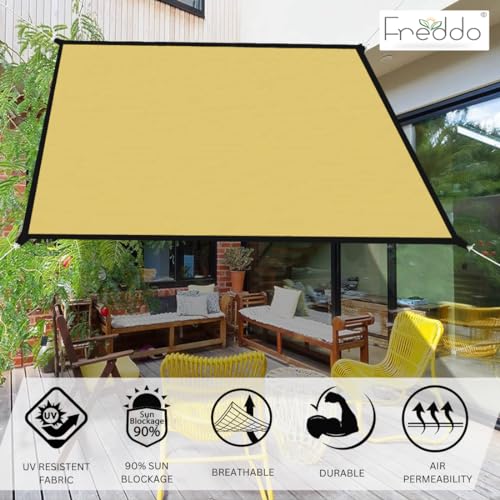 FREDDO HDPE Fabric Polyester Webbing Sun Shade Sails 85-90% Protection from Sun & UV Rays Ideal for Car Parking, Outdoor Garden, Balcony, Patio, Beige Color, 9.5 ft x 4 ft, Pack of 1 Piece - Image 3