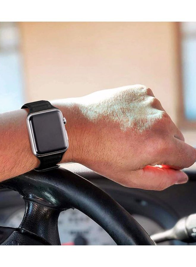 Magnetic Leather Band For Apple Watch 38/40/41mm Black - Image 5