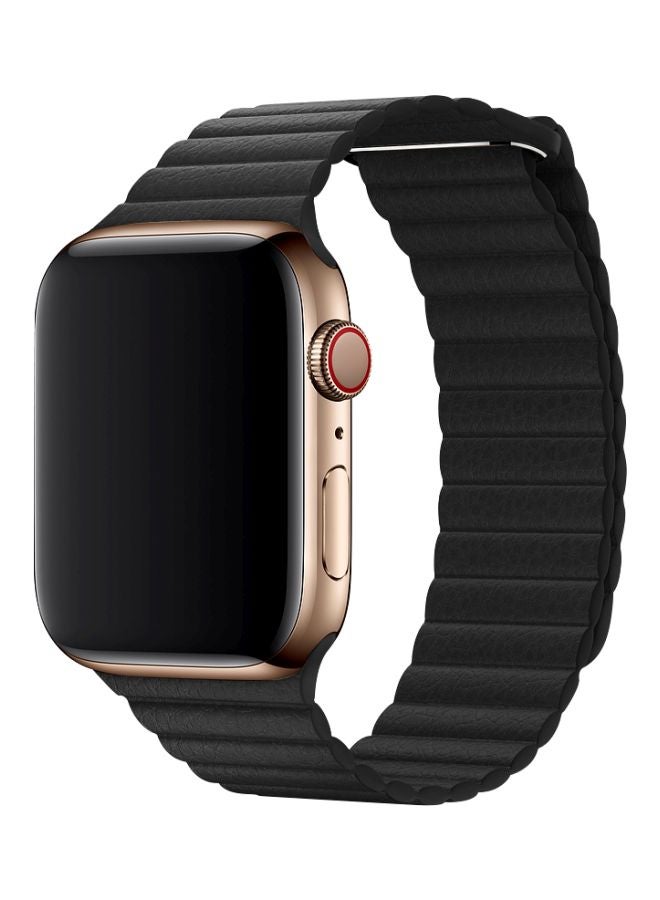 Magnetic Leather Band For Apple Watch 38/40/41mm Black - Image 2