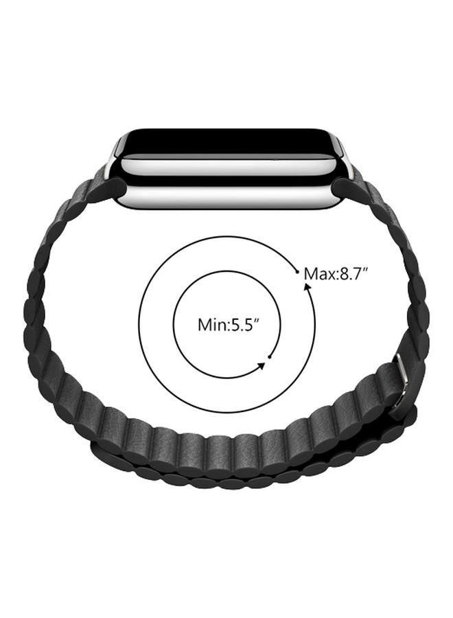 Magnetic Leather Band For Apple Watch 38/40/41mm Black - Image 4